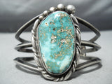 High Grade Vintage Native American Navajo Carico Lake Turquoise Sterling Silver Bracelet Old-Nativo Arts
