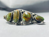 Highly Coveted Damale Turquoise Native American Navajo Vic Begay Sterling Silver Bracelet-Nativo Arts