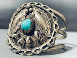 Highly Detailed Vintage Native American Navajo Turquoise Sterling Silver Bracelet-Nativo Arts