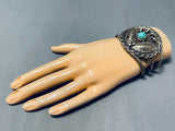 Highly Detailed Vintage Native American Navajo Turquoise Sterling Silver Bracelet-Nativo Arts