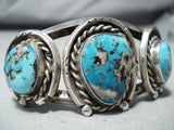 Horseshoe Vintage Native American Navajo Pilot Mountain Turquoise Sterling Silver Bracelet Old-Nativo Arts