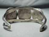 Horseshoe Vintage Native American Navajo Pilot Mountain Turquoise Sterling Silver Bracelet Old-Nativo Arts