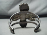 Huge Al Ggelvin Vintage Native American Navajo Morenci Turquoise Sterling Silver Leaf Bracelet-Nativo Arts