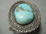 Huge And Heavy!! Vintage Native American Navajo Royston Turquoise Sterling Silver Bracelet-Nativo Arts