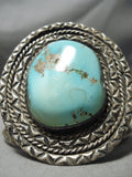 Huge And Heavy!! Vintage Native American Navajo Royston Turquoise Sterling Silver Bracelet-Nativo Arts