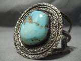 Huge And Heavy!! Vintage Native American Navajo Royston Turquoise Sterling Silver Bracelet-Nativo Arts