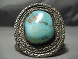 Huge And Heavy!! Vintage Native American Navajo Royston Turquoise Sterling Silver Bracelet-Nativo Arts