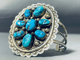 Huge Authentic Vintage Native American Navajo Turquoise Sterling Silver Bracelet-Nativo Arts