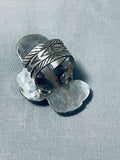 Huge Buffalo Native American Turquoise Sterling Silver Ring-Nativo Arts
