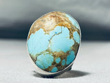 Huge Bulbous Native American Turquoise #8 Sterling Silver Ring-Nativo Arts