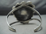Huge Green Teardrop Vintage Native American Navajo Sterling Silver Bracelet Cuff-Nativo Arts