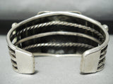 Huge Important Native American Navajo Squared Turquoise Sterling Silver Bracelet-Nativo Arts
