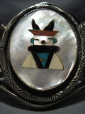 Huge Kachina!! Vintage Native American Jewelry Navajo Turquoise Sterling Silver Flower Bracelet Old-Nativo Arts