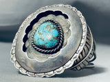 Huge Museum Vintage Native American Navajo Carlin Turquoise Sterling Silver Bracelet-Nativo Arts