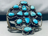 Huge Museum Vintage Native American Navajo Old Morenci Turquoise Sterling Silver Bracelet-Nativo Arts