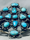 Huge Museum Vintage Native American Navajo Old Morenci Turquoise Sterling Silver Bracelet-Nativo Arts