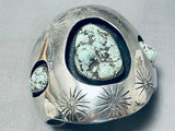 Huge Museum Vintage Native American Navajo Rgeen Turquoise Sterling Silver Bracelet-Nativo Arts