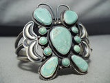 Huge Native American Navajo Royston Turquoise Butterfly Sterling Silver Bracelet-Nativo Arts