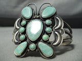 Huge Native American Navajo Royston Turquoise Butterfly Sterling Silver Bracelet-Nativo Arts