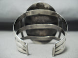 Huge Turquoise Cross Vintage Native American Navajo Sterling Silver Bracelet Old-Nativo Arts