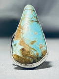 Huge Turquoise Teardrop Native American Sterling Silver Ring-Nativo Arts