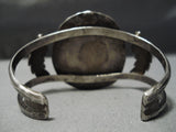 Huge Vintage Native American Navajo Blue Diamond Turquoise Sterling Silver Bracelet Old-Nativo Arts