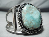 Huge Vintage Native American Navajo Carico Lake Turquoise Sterling Silver Bracelet-Nativo Arts