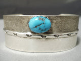 Huge Vintage Native American Navajo Deep Blue Turquoise Sterling Silver Bracelet Old-Nativo Arts
