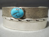 Huge Vintage Native American Navajo Deep Blue Turquoise Sterling Silver Bracelet Old-Nativo Arts