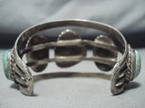 Huge Vintage Native American Navajo Green Turquoise Sterling Silver Bracelet Cuff-Nativo Arts