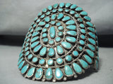 Huge Vintage Native American Navajo Spiderweb Turquoise Sterling Silver Bracelet-Nativo Arts