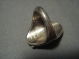 Huge Vintage Zuni 'Turquoise Leaf' Coral Native American Jewelry Silver Ring Old-Nativo Arts