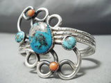Huge Wving Vintage Native American Navajo Turquoise Sterling Silver Bracelet Cuff-Nativo Arts