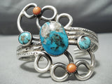 Huge Wving Vintage Native American Navajo Turquoise Sterling Silver Bracelet Cuff-Nativo Arts