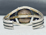 Hypnotic Vintage Native American Navajo Petrified Wood Sterling Silver Bracelet-Nativo Arts