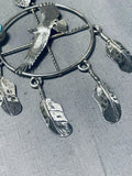 Important 4 Directions Vintage Native American Navajo Eagle Turquoise Sterling Silver Necklace-Nativo Arts