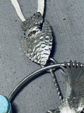 Important 4 Directions Vintage Native American Navajo Eagle Turquoise Sterling Silver Necklace-Nativo Arts