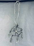 Important 4 Directions Vintage Native American Navajo Eagle Turquoise Sterling Silver Necklace-Nativo Arts