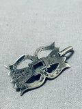 Important Aaron Anderson Signed Native American Navajo Coral Sterling Silver Pendant-Nativo Arts