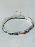 Important Abe Begay Vintage Native American Navajo Turquoise Sterling Silver Link Bracelet-Nativo Arts