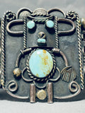 Important Best Vintage Native American Navajo Kachian Turquoise Sterling Silver Bracelet-Nativo Arts