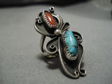 Important Carl Irene Clark Turquoise Vintage Native American Navajo Sterling Silver Ring-Nativo Arts