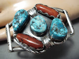 Important Chee Vintage Native American Navajo Sleeping Beauty Sterling Silver Bracelet-Nativo Arts