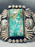 Important Contributing Artist Vintage Native American Navajo Turquoise Sterling Silver Bracelet-Nativo Arts