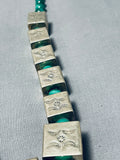 Important Cubed Handmade Vintage Native American Navajo Sterling Silver Necklace-Nativo Arts