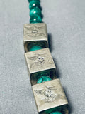 Important Cubed Handmade Vintage Native American Navajo Sterling Silver Necklace-Nativo Arts
