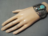 Important Early Chee Vintage Native American Navajo Turquoise Sterling Silver Bracelet-Nativo Arts