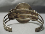 Important Early Vintage Native American Navajo Persin Turquoise Sterling Silver Swirl Bracelet-Nativo Arts