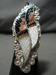 Important Eldred Martinez Zuni Native American Sterling Silver Ring-Nativo Arts