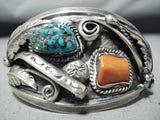 Important Famous Vintage Native American Navajo Benally Bros Turquoise Sterling Silver Bracelet-Nativo Arts